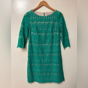 EUC Light Kelly Green Lace Dress, Jessica Howard, Women’s Size 6